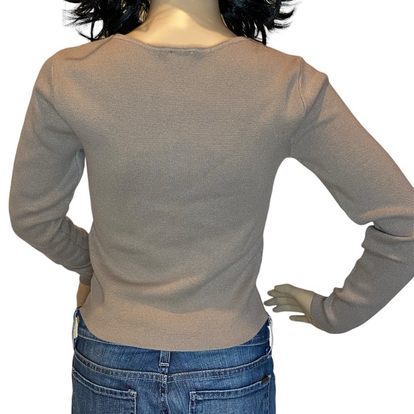 Abercrombie & Fitch Zip-Up Notch-Neck Slimming Top Sweater Shirt Size Medium EUC - Picture 5 of 8